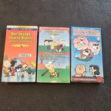 Vintage Charlie Brown VHS Lot 3 Sealed NOS Bon Voyage All Stars Hes Your Dog