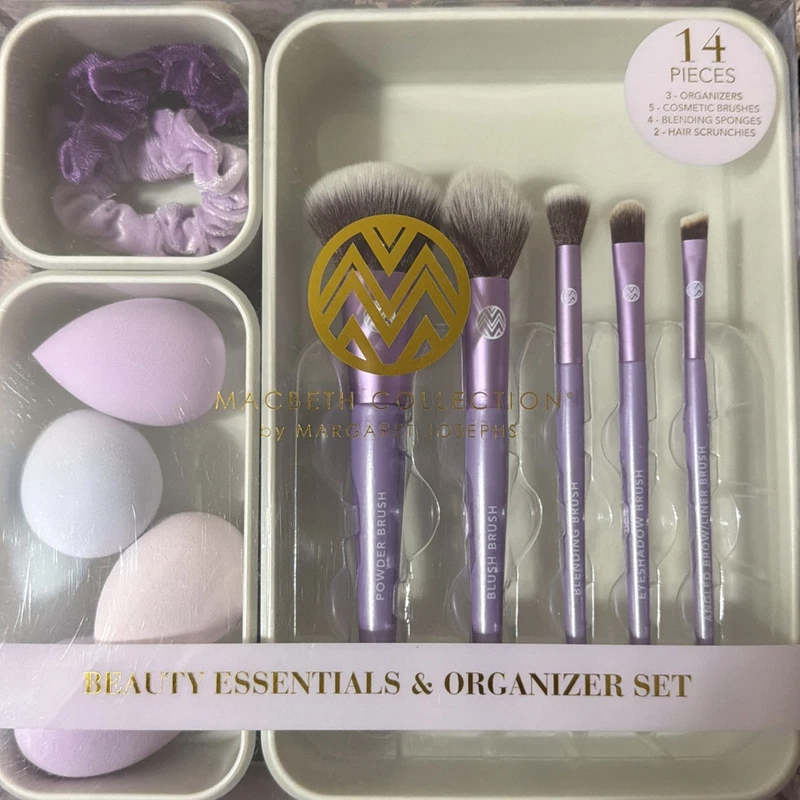 Makeup Brush Set With Organizer Scrunchies