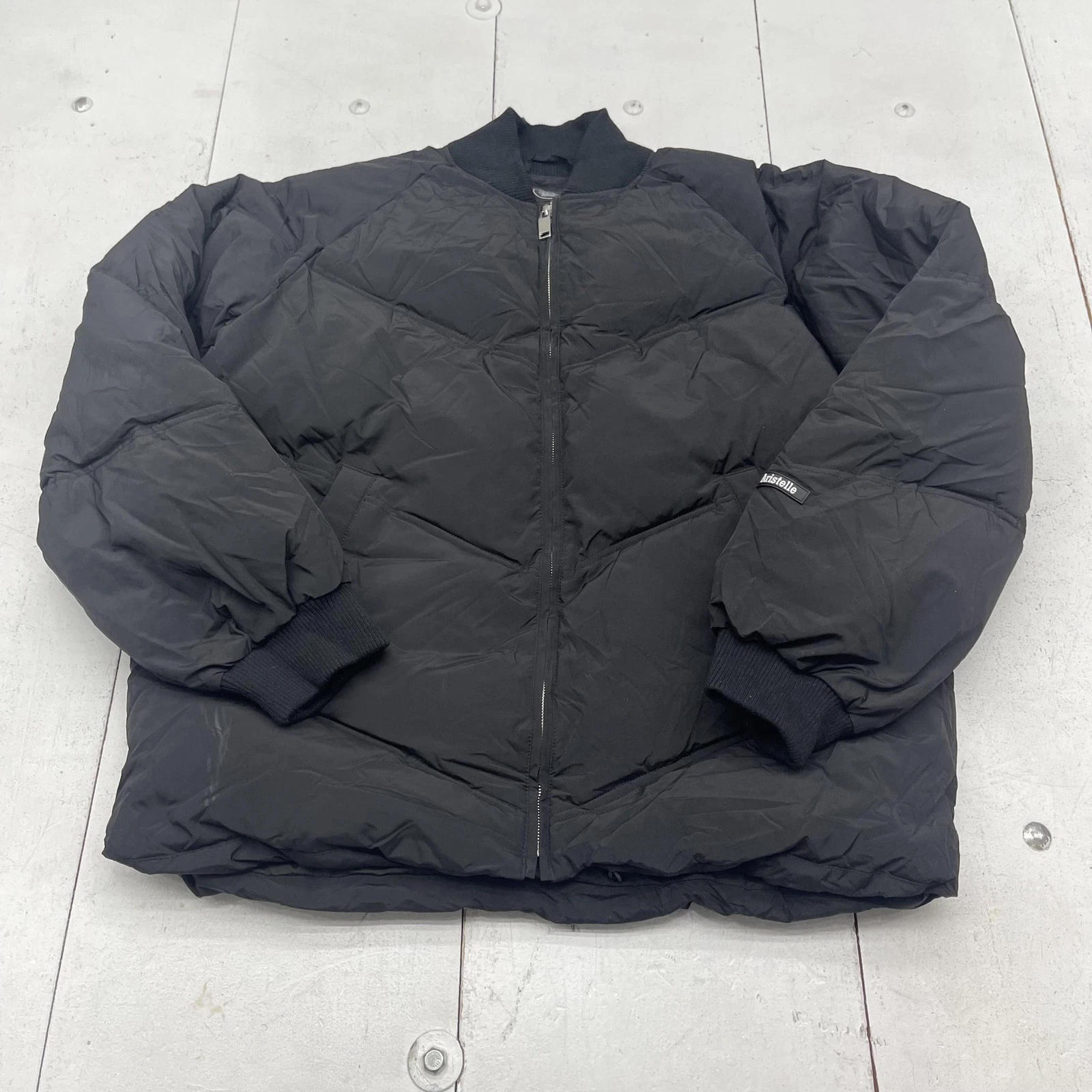 Aristelle Jacket Mens Large Black Puffer Bomber Quilted Full Zip Polyester Coat