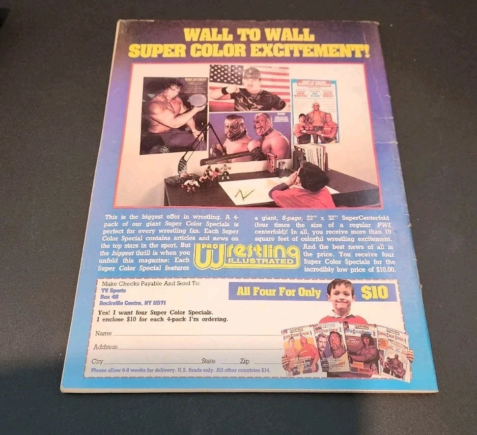 1986 Pro Wrestling Illustrated annual Magazine WWF WWE NWA AWA Road Warriors - Image 3 of 3
