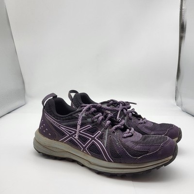 Asics Frequent Trail Running Shoes Womens Size 5 Gray Purple Athletic Trainers