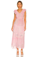 LoveShackFancy Chantelle Dress in Misted Lily Maci Pink 4 NWT $695