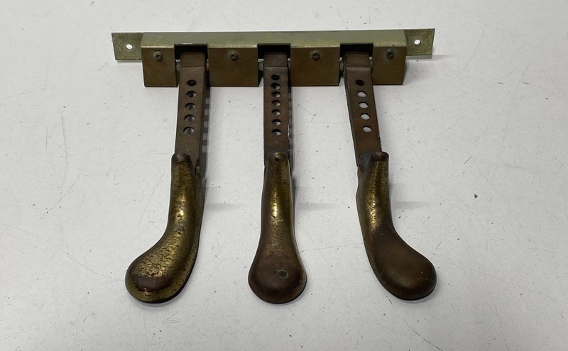 Vintage Style Piano Pedals Set of 3 Brass Finish Replacement For Parts Repair
