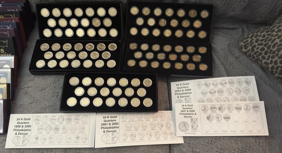 1999 To 2008￼Commemorative Quarter Sets, Gold,platinum And 24kt - Image 3 of 4