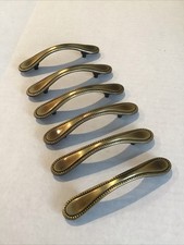 Lot of 6 RD 1981 Canada Amerock Drawer Door Pull Handles Burnished Brass 223-1