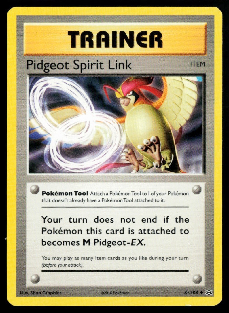 2016 XY - Evolutions Pidgeot Spirit Link #81 Non Holo Pokemon Card