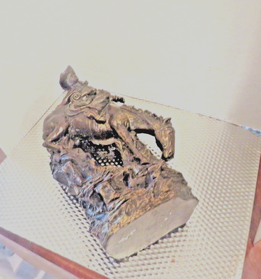 AUSTIN PRODUCTIONS 1970s Sculpture Bronze Tone Vintage Cowboy on