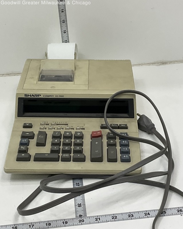 Sharp Compet QS-2660 Beige Electronic Desktop Printing Calculator Power