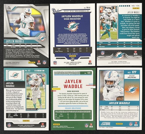 6 Karten Football Lot Jaylen Waddle Miami Dolphins Rookie RC, Insert, Prizm & mehr - Bild 4 von 6