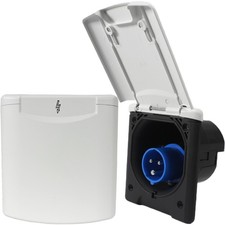 CEE Aussensteckdose Einbausteckdose IP44 Wohnwagen Wohnmobil 220V-250V ABL weiß 