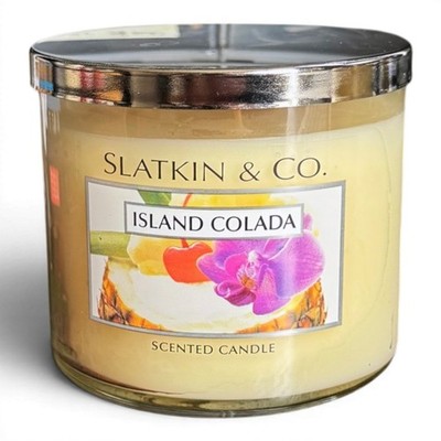 Slatkin & Co. Island Colada 3 Wick Scented Candle 14.5 oz Pineapple Coconut NOS