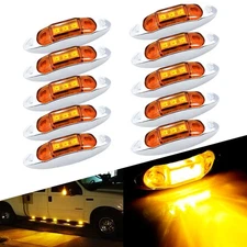 10X Amber 4" Marker Lights 3LED Truck Trailer RV Clearance Side Light Waterproof