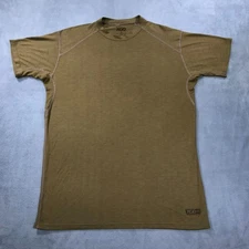 XGO Flame Retardant Shirt Men Large Short Sleeve Crew Neck Brown Military Base 1
