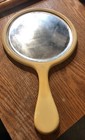 Antique Pyralin Oval Hand Mirror French Ivory Yellow 11 1/2” Long 6 3/4” Wide — photo 1