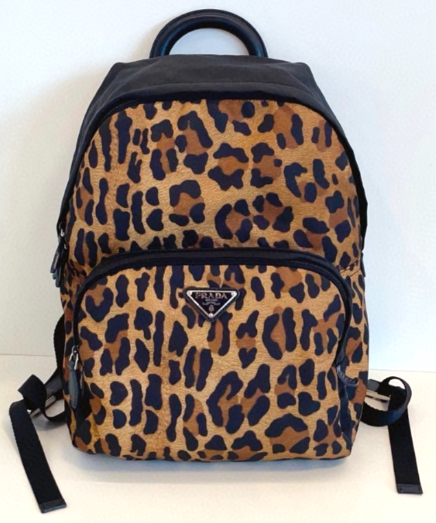 PRADA Backpack Leopard print parachute Leopard print small  display picture 1