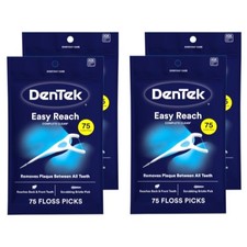 4 Pack Dentek Complete Clean Mouthwash Blast Angled Floss Picks 75 Each