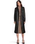 AVEC LES FILLES Black Faux Leather Trench Coat Belted Double Breasted size XL — photo 4