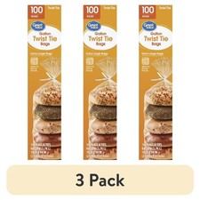 Gallon Twist Tie Storage Bags 3 Pack 100 Count Food Freezer Bags