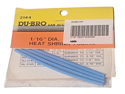 Du-Bro 2144 Heat Shrink Tubing 1/16'' Diameter - NOS