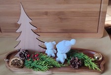 Dekobrett mit Teddyfiguren, Naturdeko, Geschenk