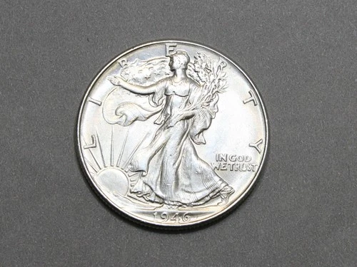 1946 50C Walking Liberty Silver Half Dollar Gem Bu