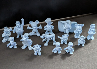 Vintage Marx 2" Disney 1950s Soft Plastic Figure Blue Lot 50mm