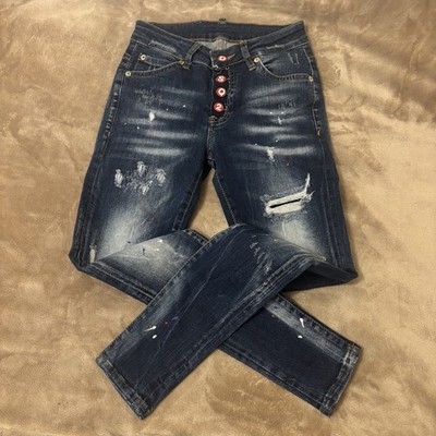 RRP 550 RARE DSQUARED2 Slim Jean IT36 US6 UK3 Mod:71954 Distressed Made in Italy