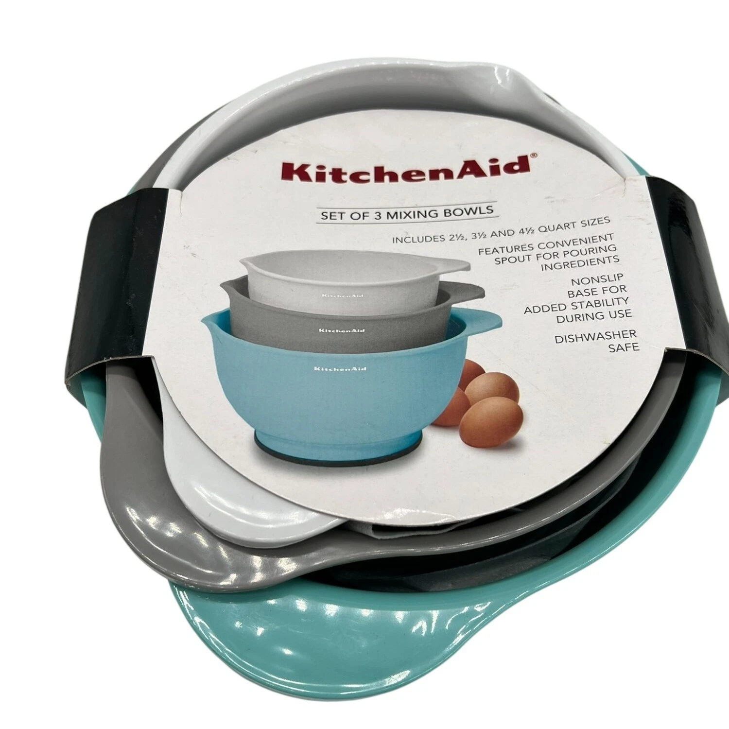 NEW KitchenAid Set Of 3 Non-Slip Mixing Bowls 2.5/3.5/4.5 Quarts Spout Stackable
Opens in a new wind