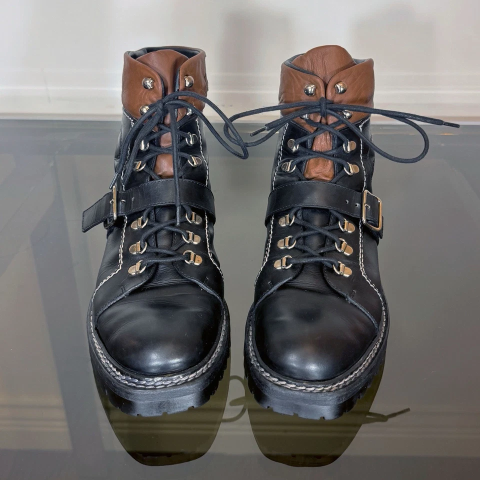 Винтажные туристические ботинки 90-х GUCCI с ПРЯЖКОЙ США 7,5 армейские военные боевые зажимная подошва - Изображение 3 из 4