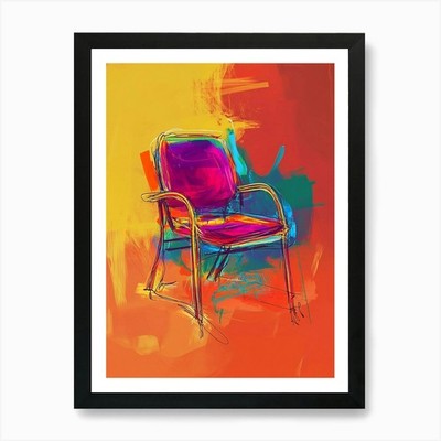 Clourful Neon Digital Drawing A Sim Framed Wall Art Poster Canvas Print Picture