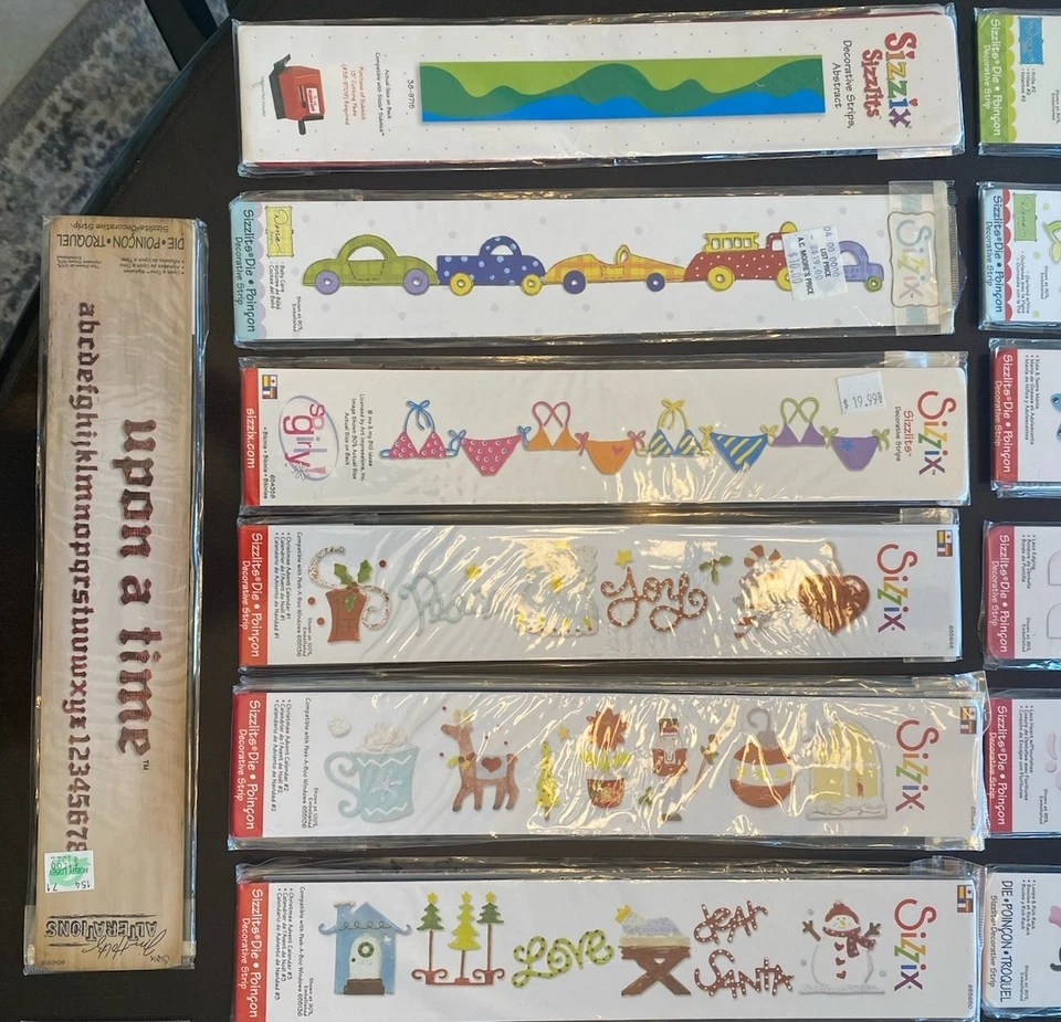 Choice Sizzix Sizzlit Decorative Strip Dies U Pick Lot Die Cut Set Card Sidekick - Image 2 of 4