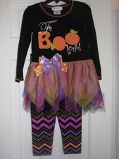 NWT toddler girls 2-pc black orange purple Halloween outfit Rare Editions 24 mo