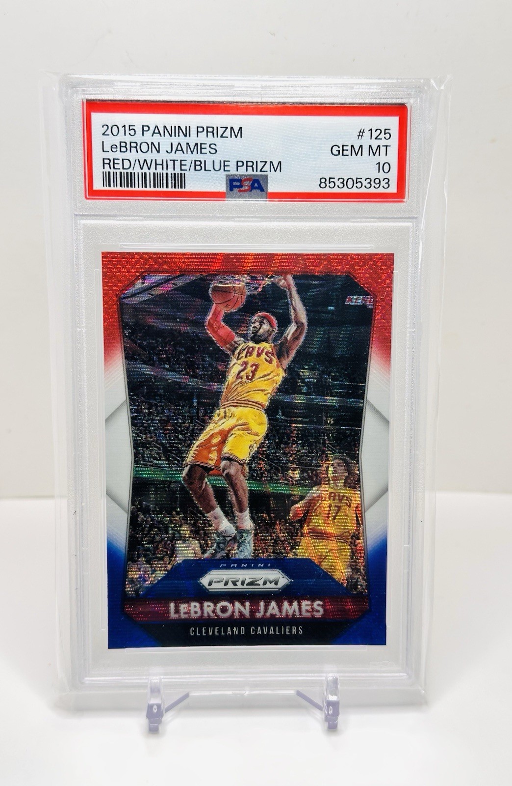 2015-16 Panini Prizm LeBron James - RWB Prizm - PSA 10