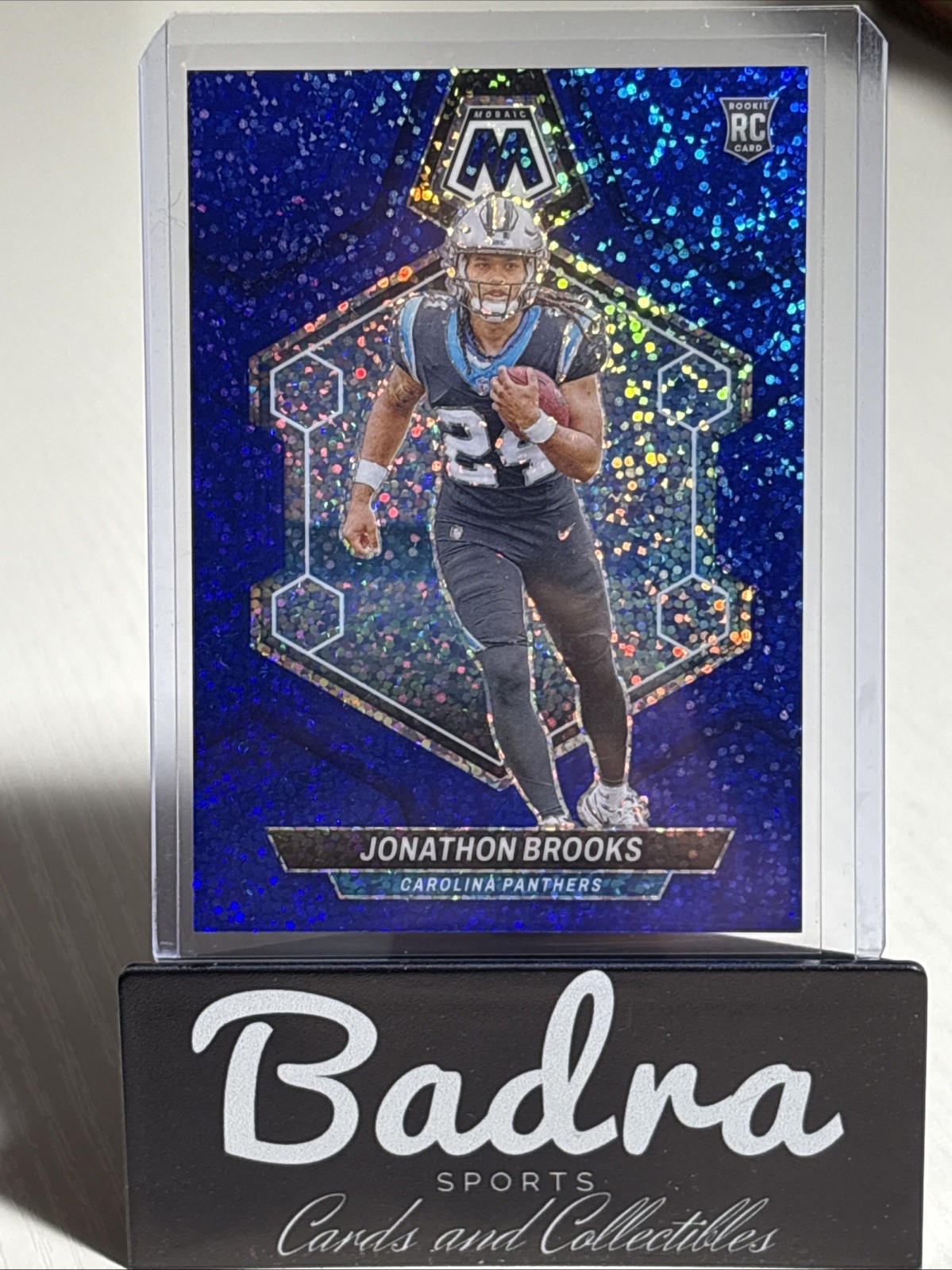 2024 Panini Mosaic #345 Jonathon Brooks (RC) Blue Sparkle Prizm /96