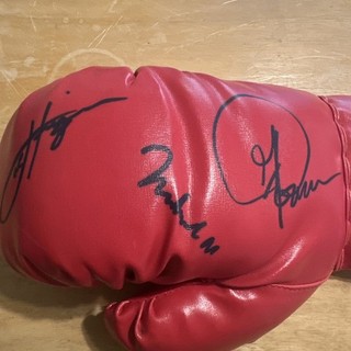 Muhammad Ali Frazier & Forman Autographed Boxing Glove COA