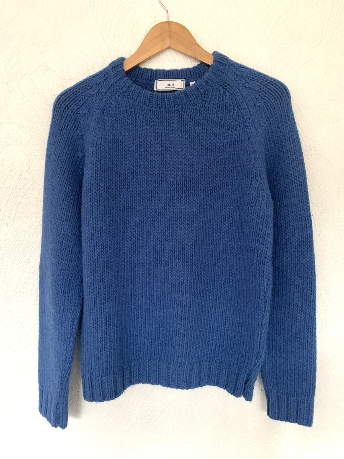 AMI PARIS Men's Blue Alpaca & Merino Wool Knit Jumper MEDIUM Perfect RARE Unisex image 9
