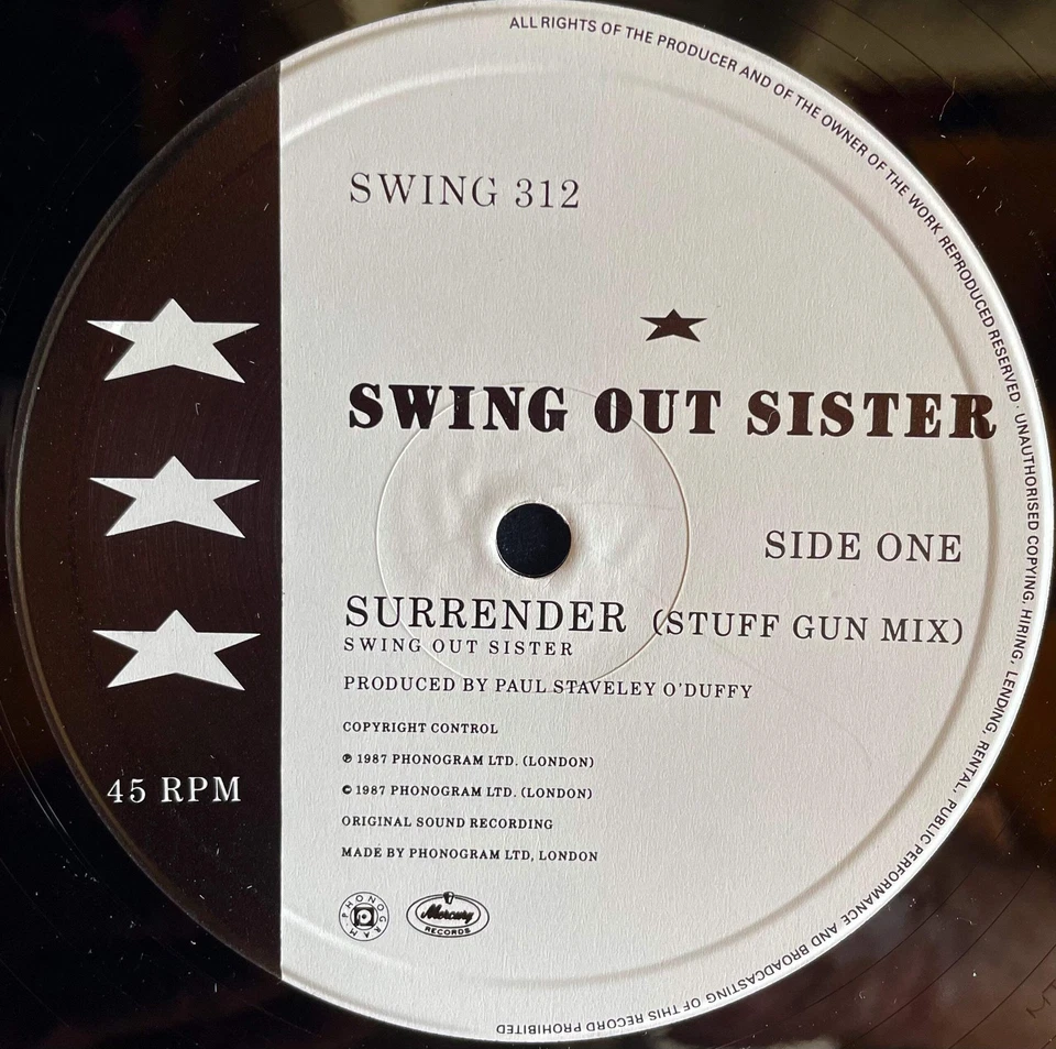 Swing Out Sister – Surrender - USED Vinyl 12" Single Foto 4 de 4