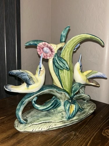 Vintage Stangl Bird 3599 Double Hummingbird Hand Painted Ceramic EUC Bright 💖