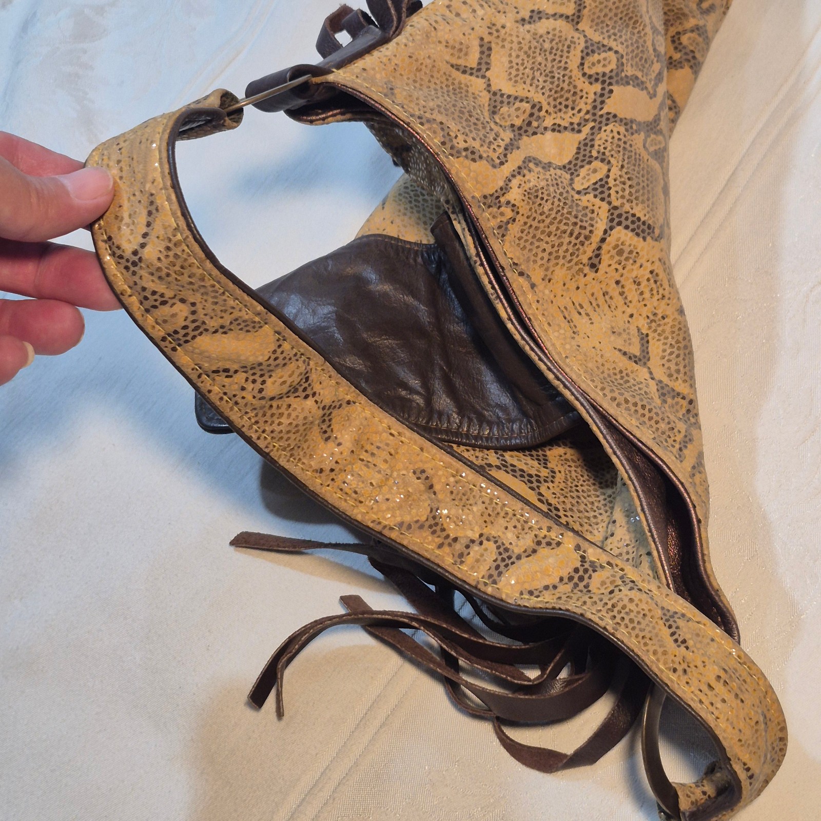 VTG ROBERTO VASCON LEATHER AND PYTHON SNAKE SKIN … - image 17