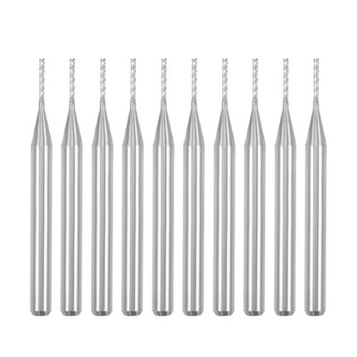 10Pack 1/8'' Shank 0.8mm Carbide End Mill Engraving Cutter for CNC Router Bits