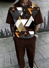 Men's Outfit 2 Piece Set Shirt Pants Suit PLUS SIZE BIG 3XL