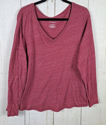 Sonoma Plus Size XXL Womens Red Long Sleeve Everyday Top