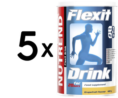 5 x Nutrend Flexit Drink, Peach - 400g (42,48 EUR/kg)