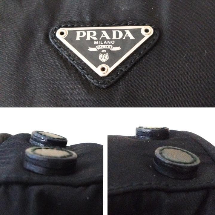 PRADA Nylon Tote Bag Black Shoulder Bag Lightweight Simple Design Authentic Used thumbnail 24