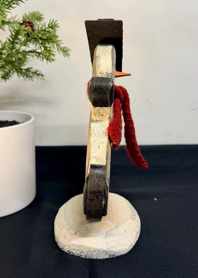 Muñeco de nieve de madera grueso Primitives de Kathy estante cuidador vacaciones de Navidad Foto 4 de 4