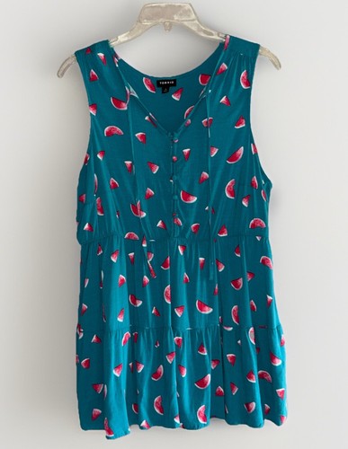 Blusa sin mangas tejida azul verdoso tórrida sandía sin mangas verano en niveles 0/L/12