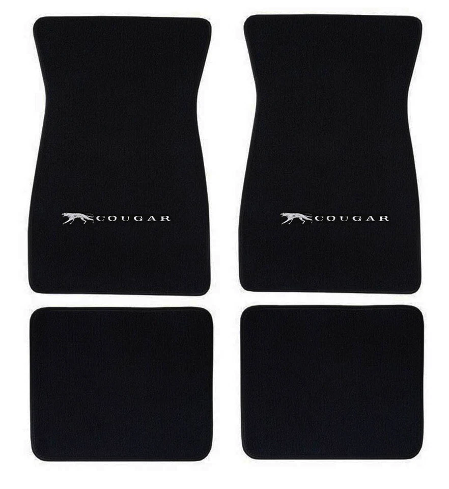 ¡Nuevo! Alfombrillas Mercury Cougar 1967-1973 alfombras negras con logotipo bordado Foto 2 de 4