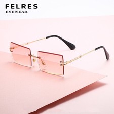 Square Rimless Fashion Sunglasses Women Personality Outdoor Driving Glasses New