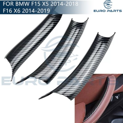 For BMW X5 F15 14-18 F16 X6 14-19 Interior Door Pull Handle Cover Trim 3Pcs