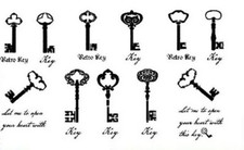 Flash Once Temporary Adhesive Tattoo Key Black Party Gift Beach WOW